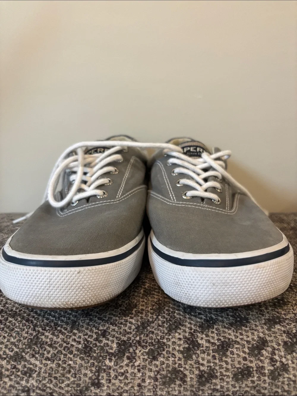 Sperry Top-Sider Men's Halyard CVO Canvas Sneakers Gray Size 11.5 Memory Foam
